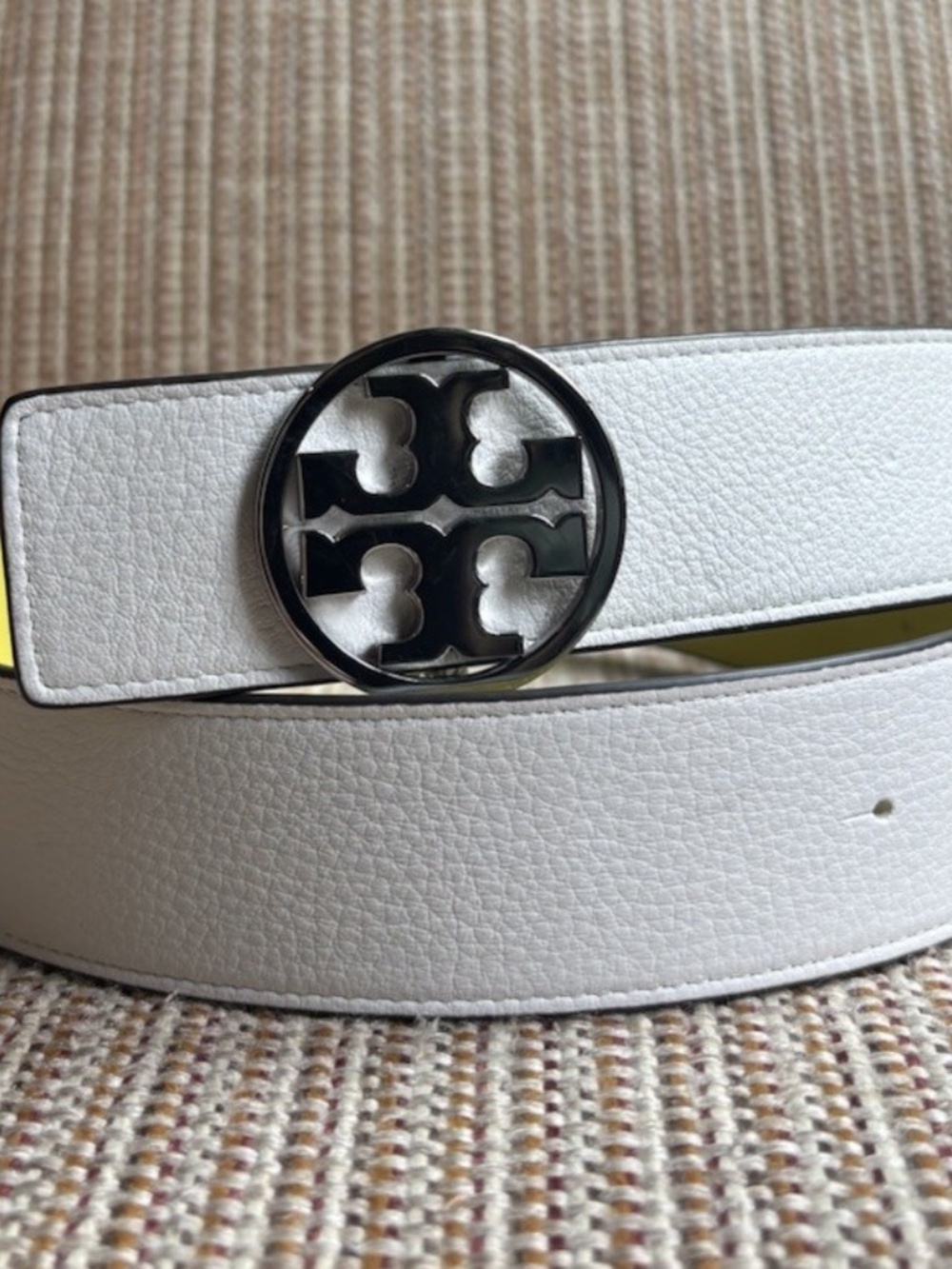 White Reversible Logo Belt
